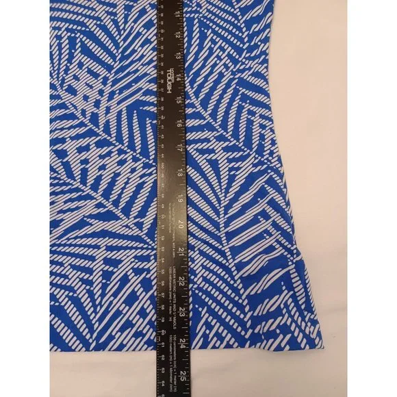 TAIL Golf Top Womens Sz M Blue Leafy Floral Long Sleeve 1/4 Zip Stretch Active - Picture 6 of 10